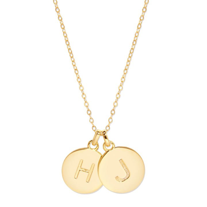 Two Initial Disc Necklace