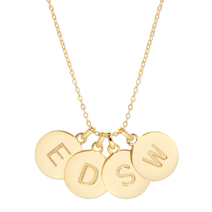 Four Initial Disc Necklace