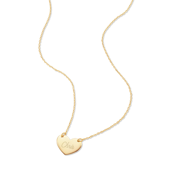 Engravable Gold Heart Necklace