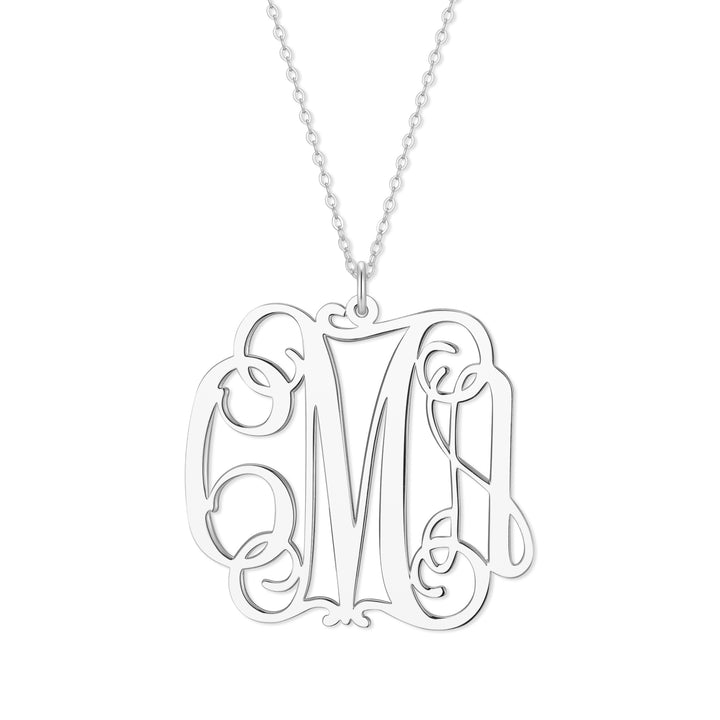 Custom Fancy Script Monogram Necklace