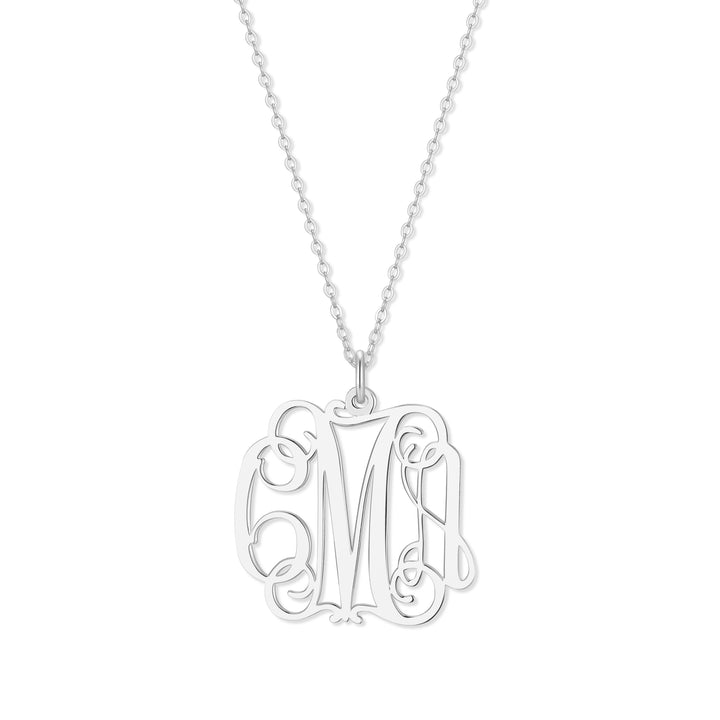 Custom Fancy Script Monogram Necklace