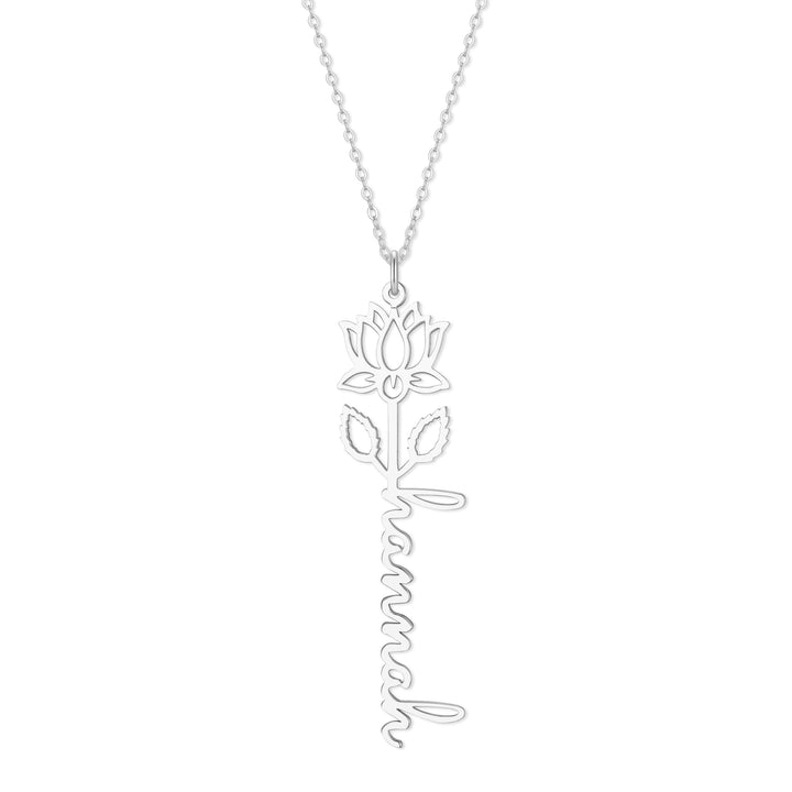 Birth Flower Name Necklace