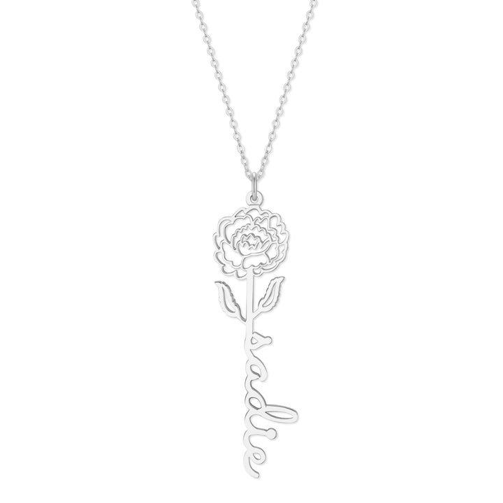 Birth Flower Name Necklace