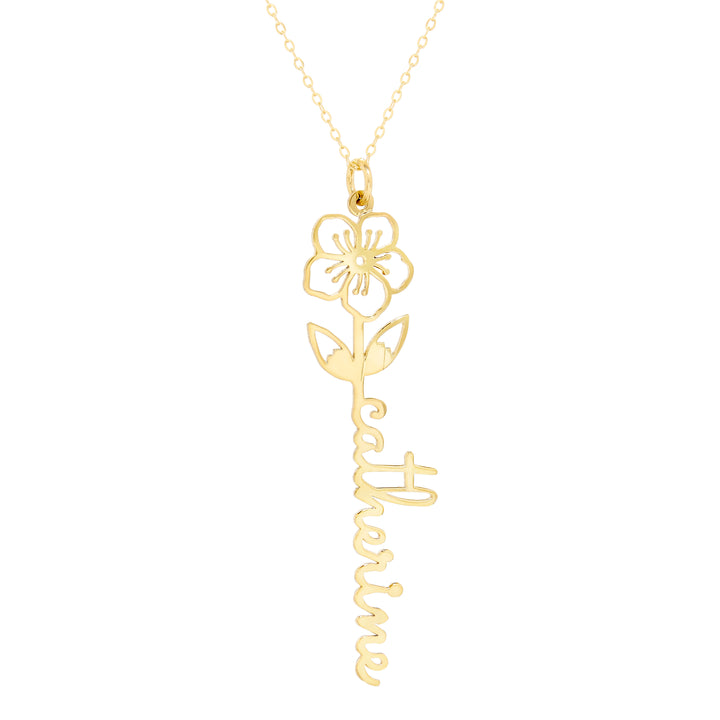 Birth Flower Name Necklace