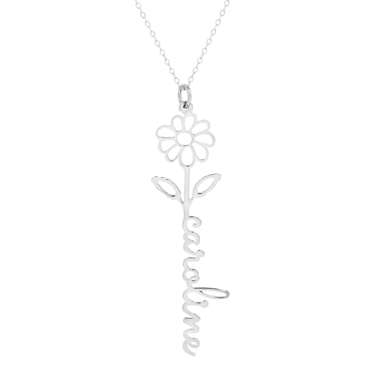 April Birth Flower Name Necklace - Daisy