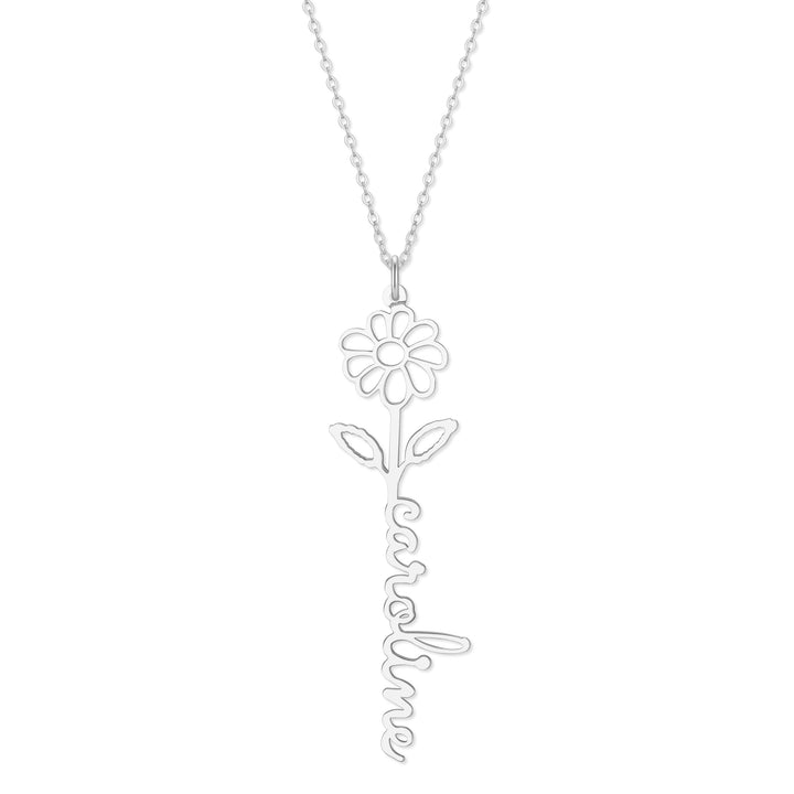 Birth Flower Name Necklace