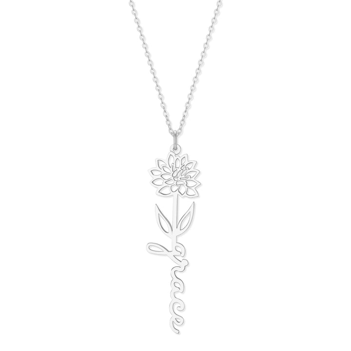 Birth Flower Name Necklace