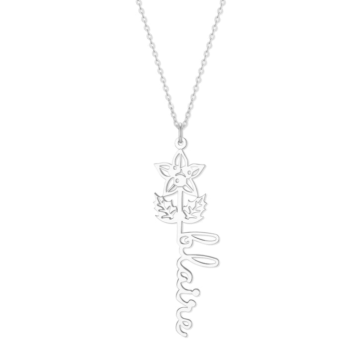 Birth Flower Name Necklace