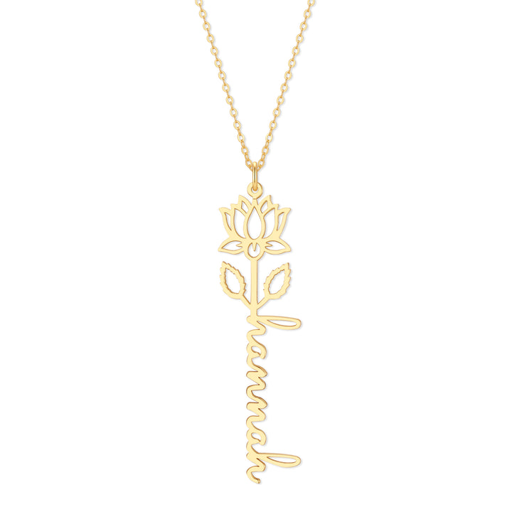 Birth Flower Name Necklace