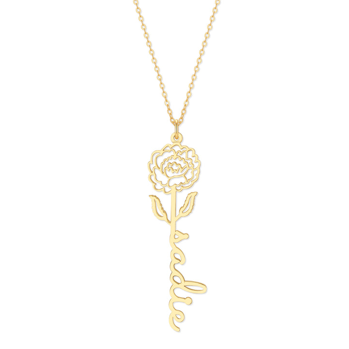 Birth Flower Name Necklace