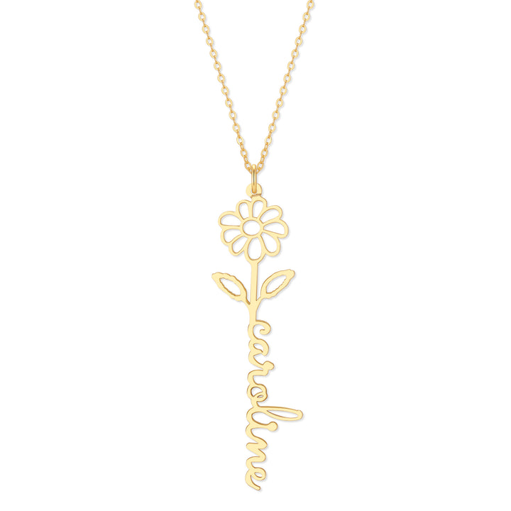 Birth Flower Name Necklace