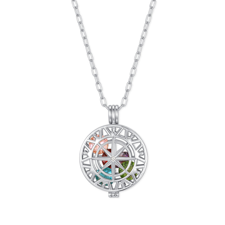 Custom Compass Birthstone Locket