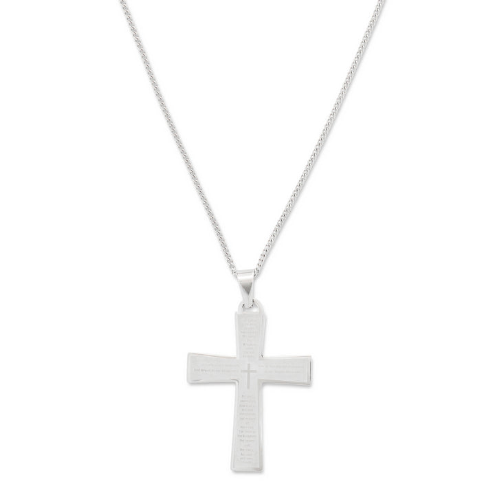 Lords Prayer Cross Pendant