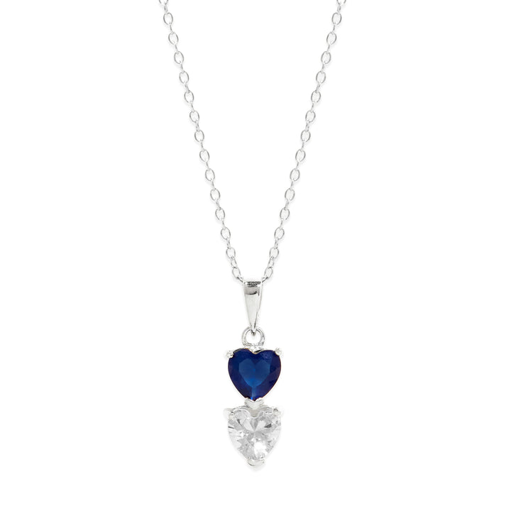 2 Stone Custom Birthstone Heart Drop Pendant