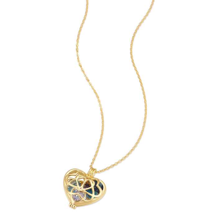 Custom Interlocking Hearts 6mm Round Birthstone Locket