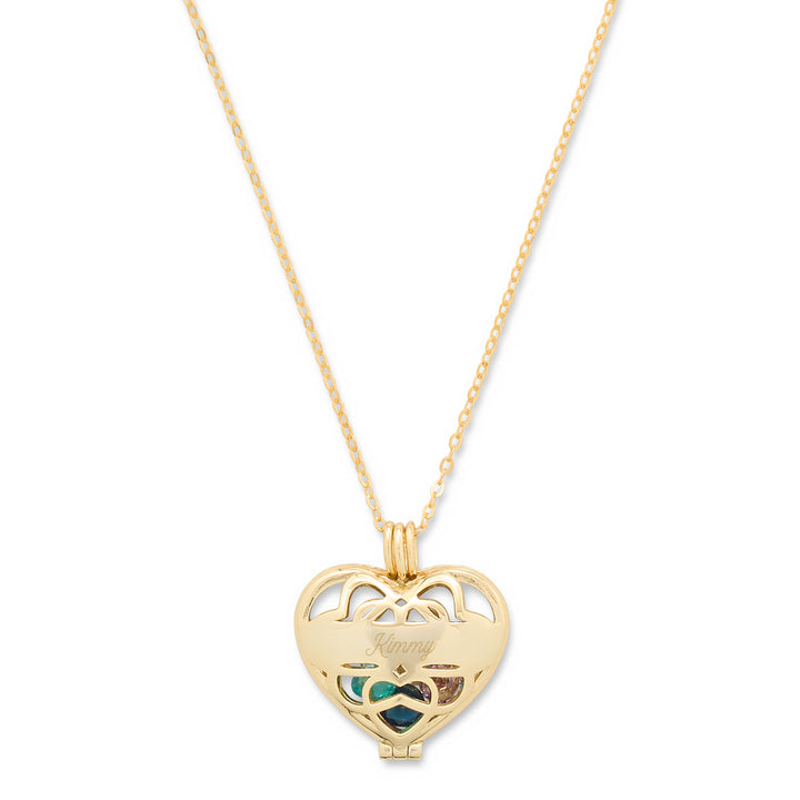 Engravable 4mm Round Birthstone Gold Heart Locket