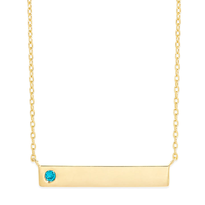 Custom Birthstone Gold Bar Necklace