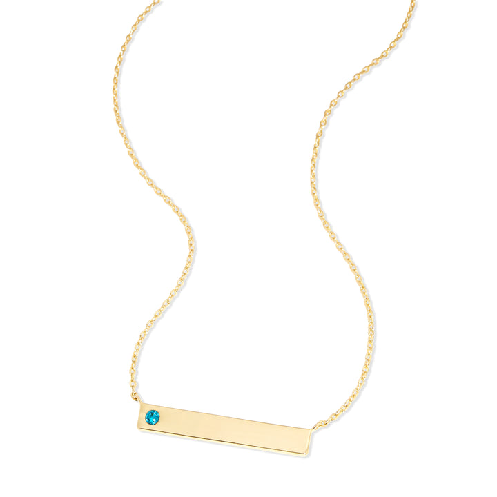 Custom Birthstone Gold Bar Necklace