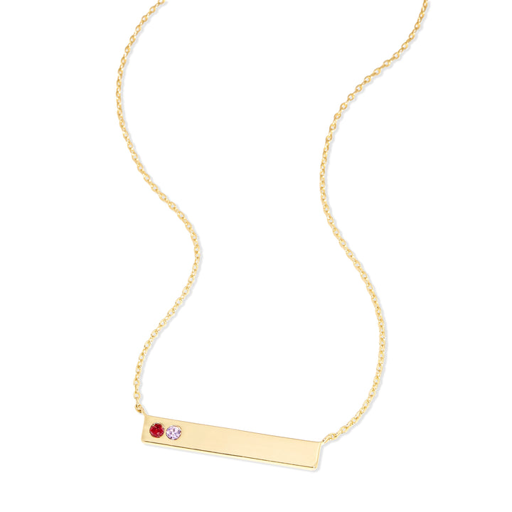 Custom Birthstone Bar Necklace