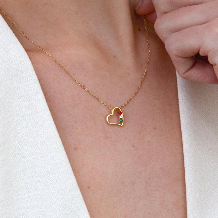 Custom Petite Heart Birthstone Pendant