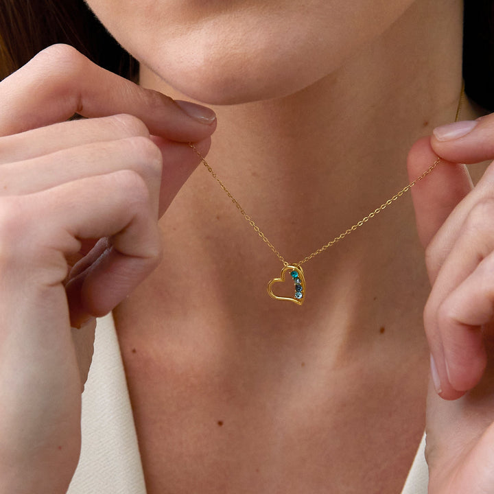 Custom Petite Heart Birthstone Pendant