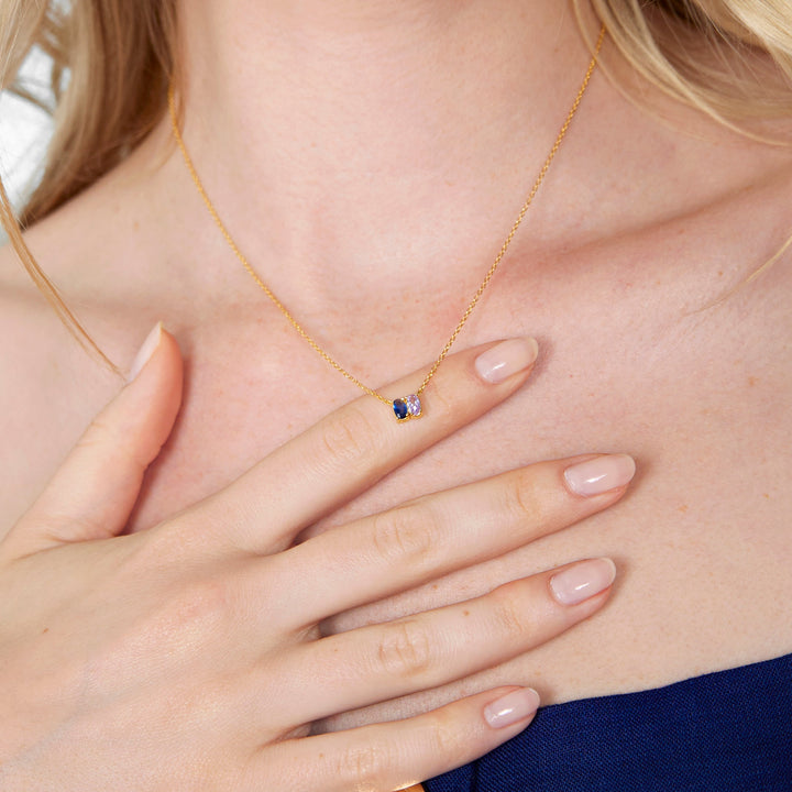 Custom Petite Oval Birthstone Necklace