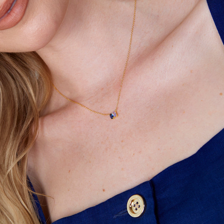 Custom Petite Oval Birthstone Necklace
