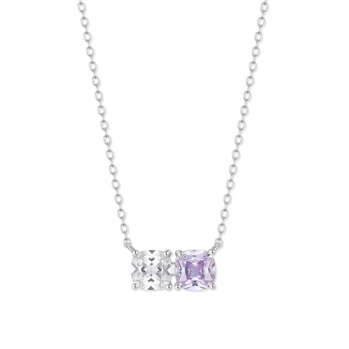 Custom Cushion Cut Birthstone Necklace