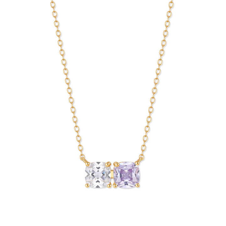 Custom Cushion Cut Birthstone Necklace