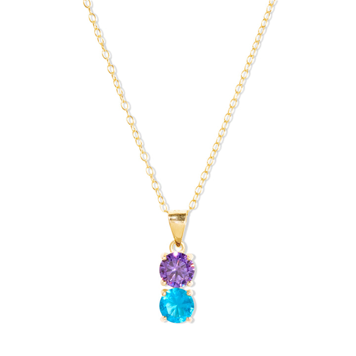 2 Stone Gold Birthstone Pendant