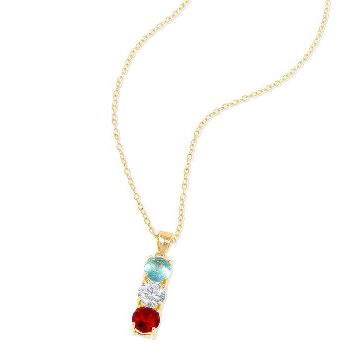 3 Stone Gold Birthstone Pendant