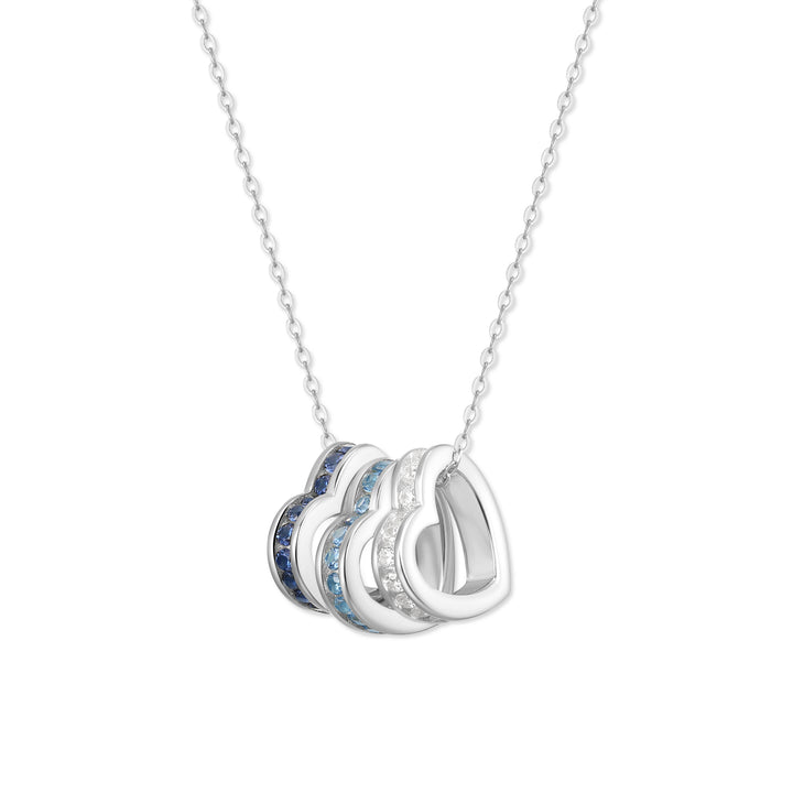 Stackable Birthstone Eternity Heart Charm Necklace