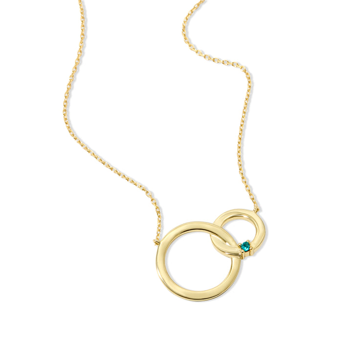 Custom Gold Interlocking Circle Eternity Birthstone Necklace