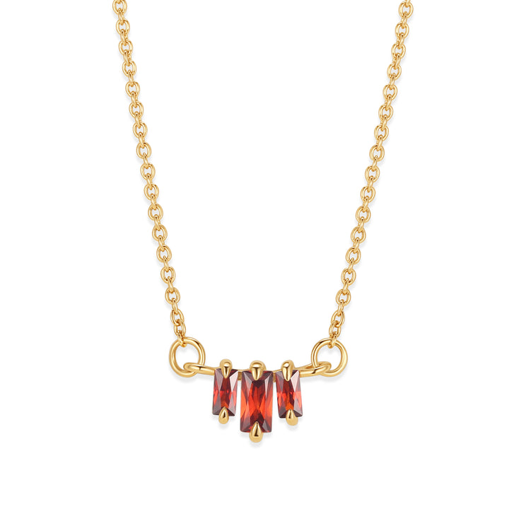 Baguette Birthstone Necklace