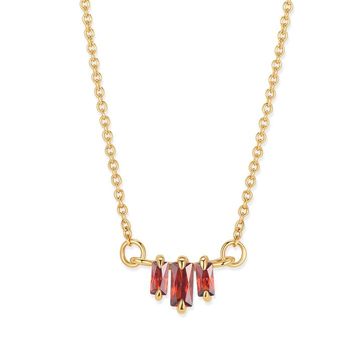 Baguette Birthstone Necklace