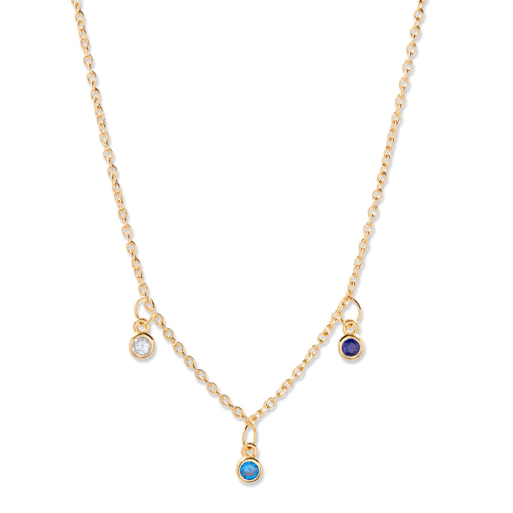 Bezel Birthstone Vermeil Stacking Necklace