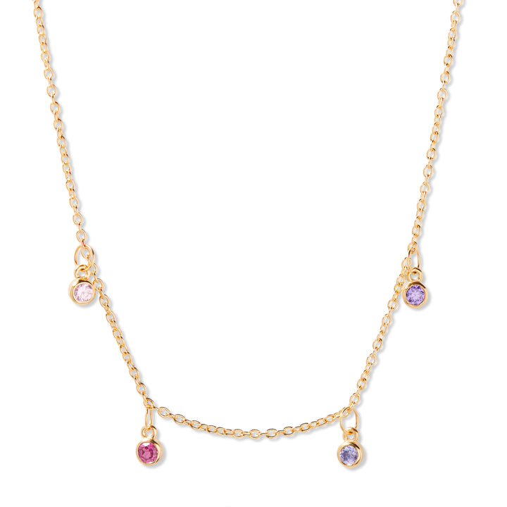 Bezel Birthstone Vermeil Stacking Necklace