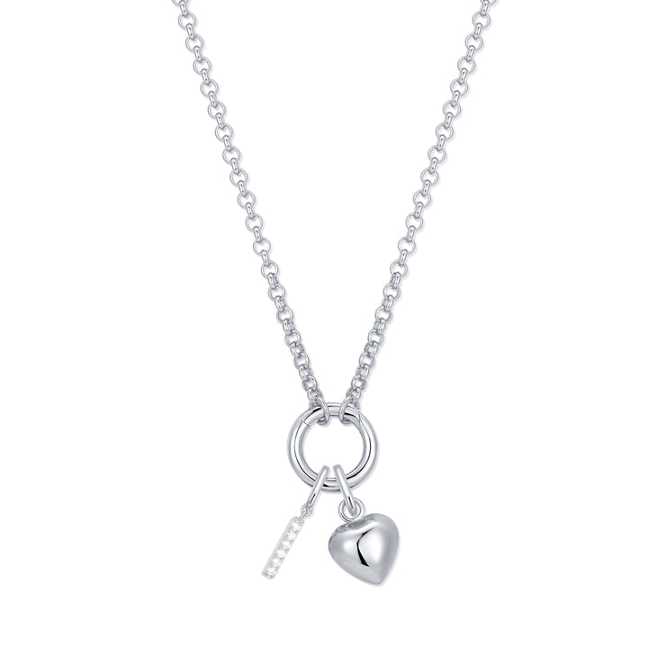 Custom Initial Heart Charm Necklace