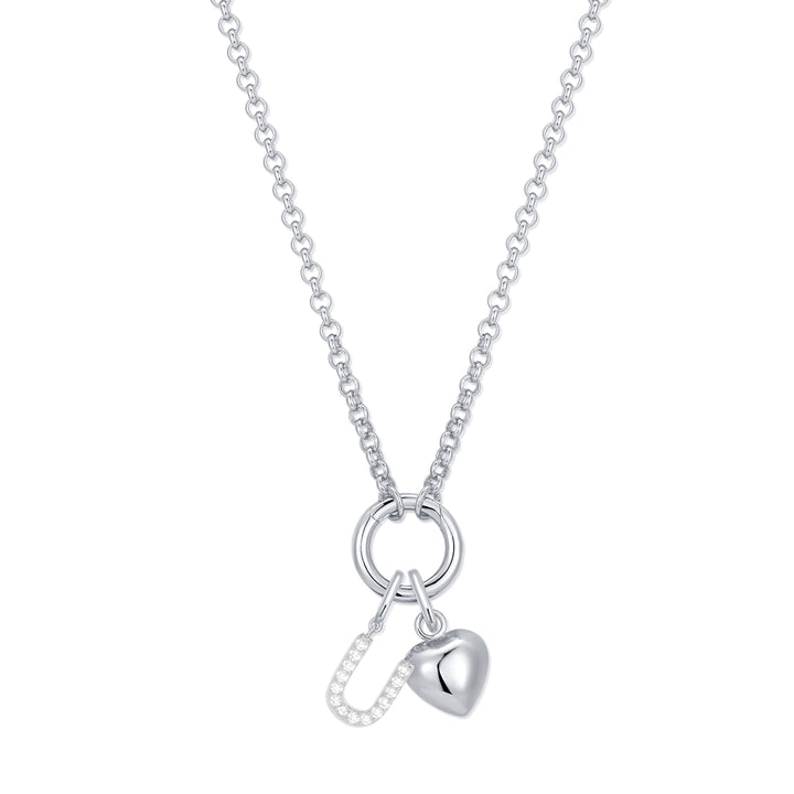 Custom Initial Heart Charm Necklace
