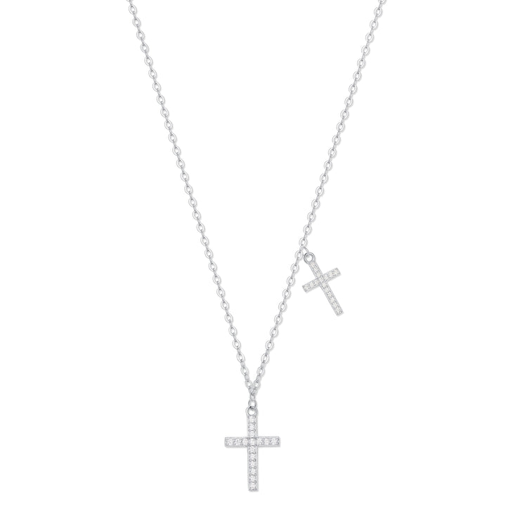 Custom CZ Cross Station Necklace