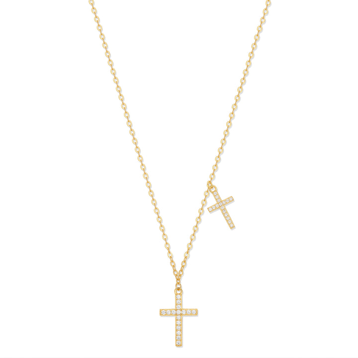 Custom CZ Cross Station Necklace