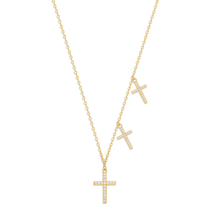 Custom CZ Cross Station Necklace