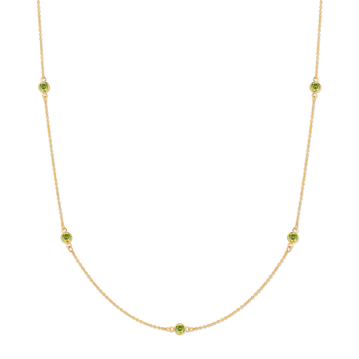 CZ Station Bezel Birthstone Necklace