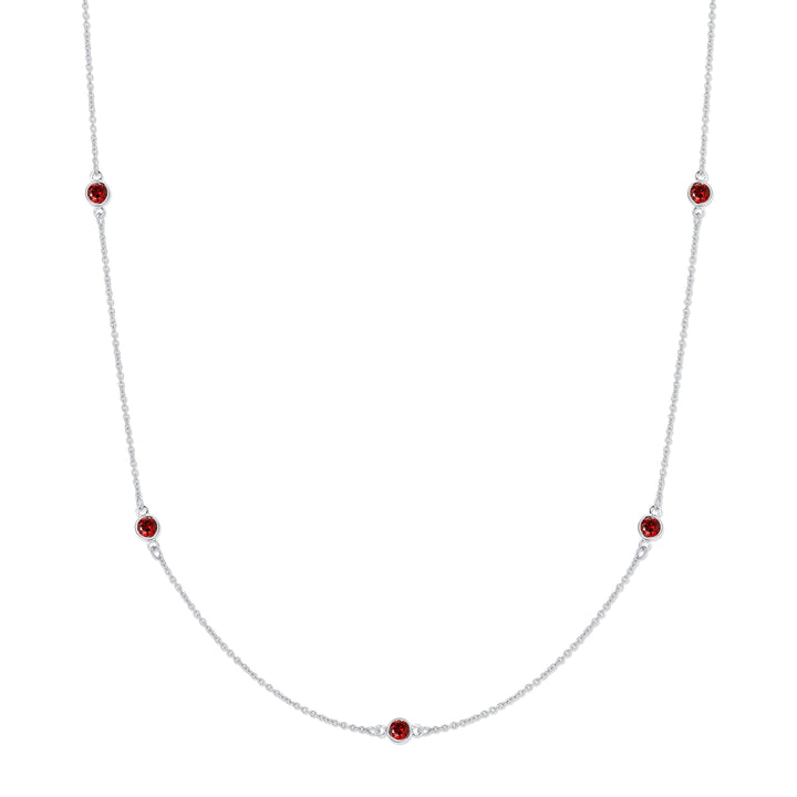 CZ Station Bezel Birthstone Necklace