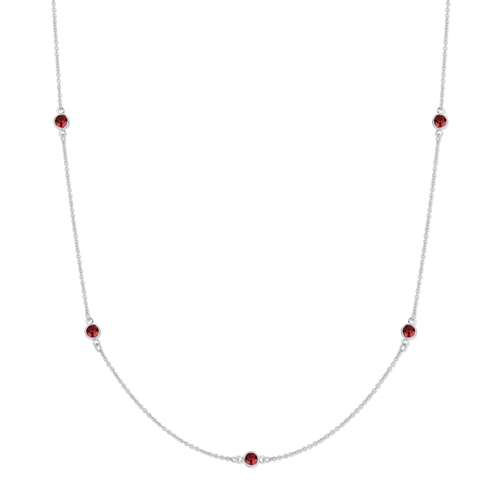 CZ Station Bezel Birthstone Necklace