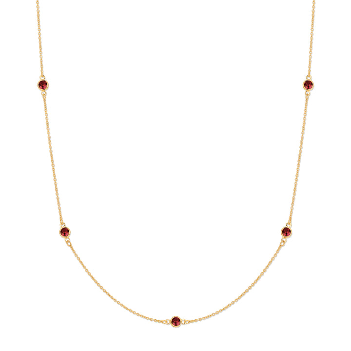 CZ Station Bezel Birthstone Necklace