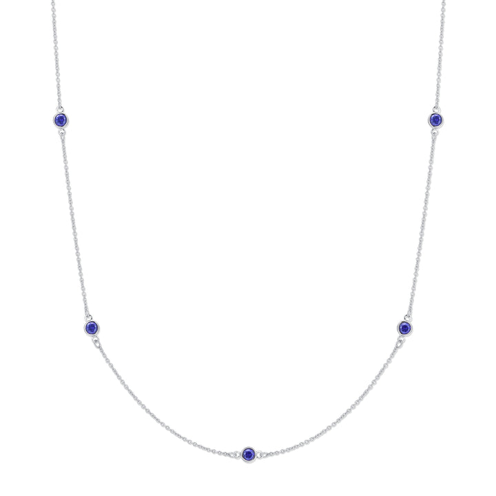 CZ Station Bezel Birthstone Necklace