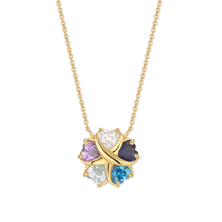 Custom Birthstone Heart Love Necklace