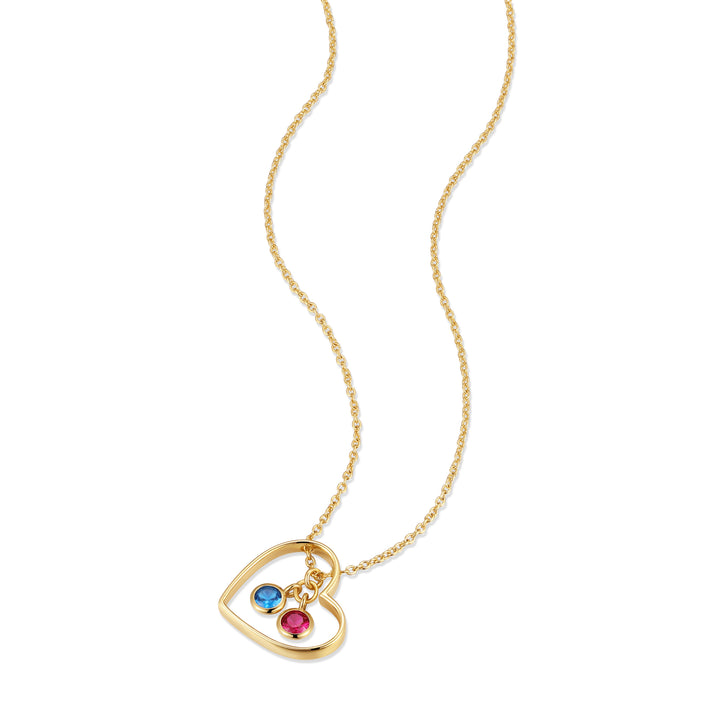 Custom Heart Birthstone Charm Pendant