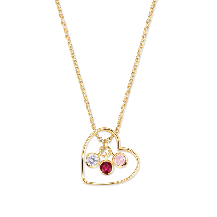 Custom Heart Birthstone Charm Pendant